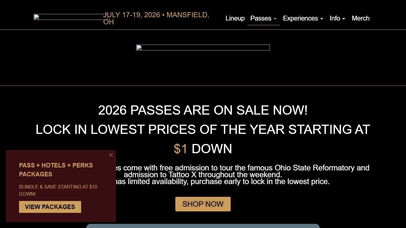 Passes - Inkcarceration July 17 - 19, 2026 Mansfield, OH